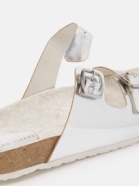 Lino Perros Women Open Toe Flats with Buckle Detail