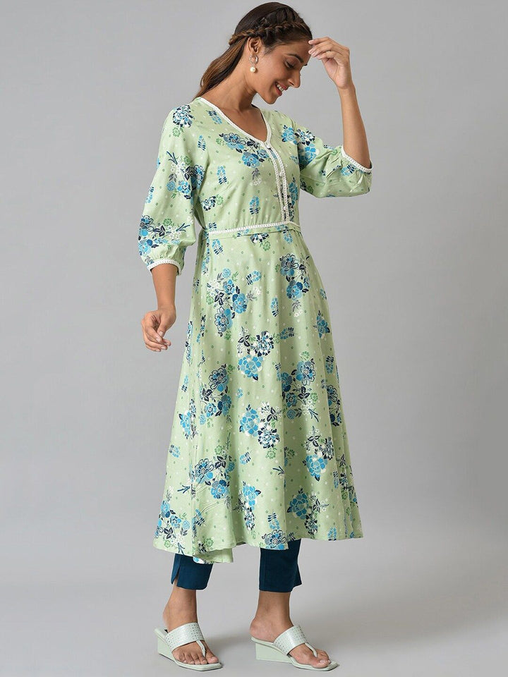 Aurelia Floral Printed Liva Kurta