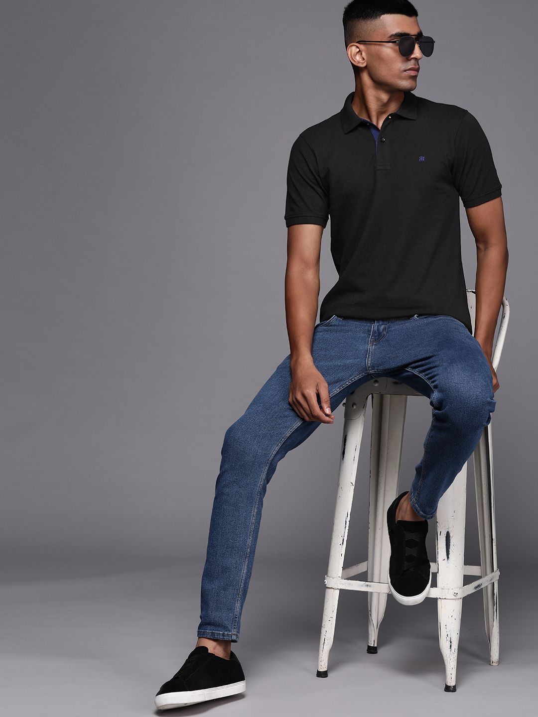 Raymond Men Solid Polo Collar Pure Cotton T-shirt