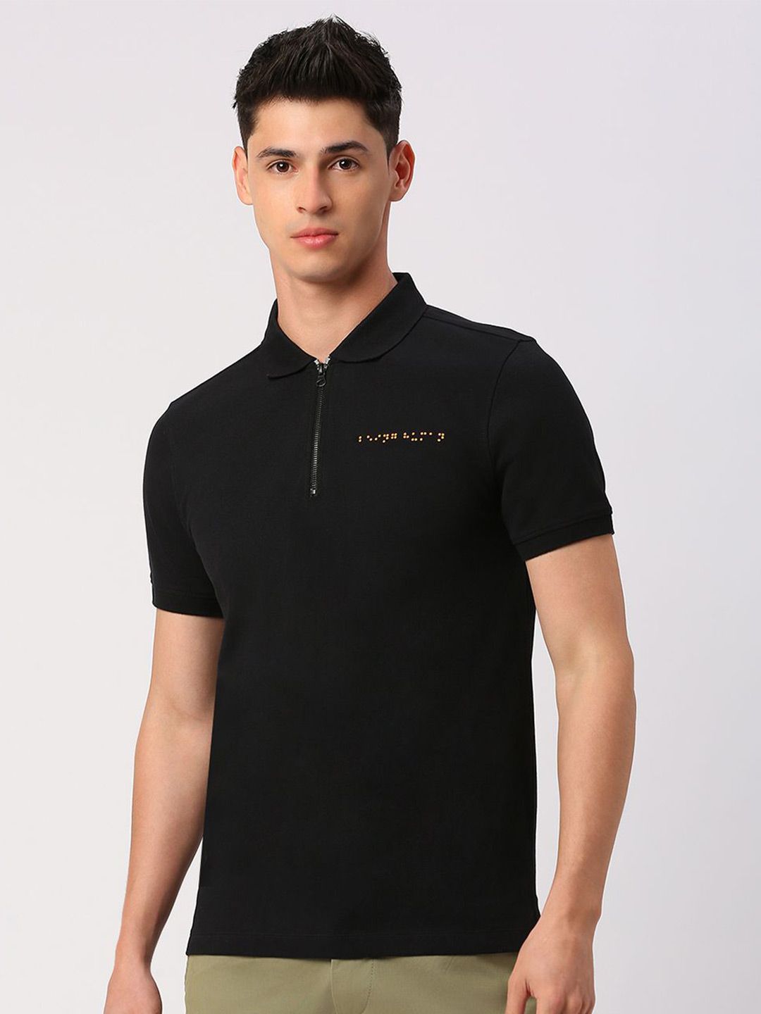 Being Human Men Polo Collar Solid T-shirt