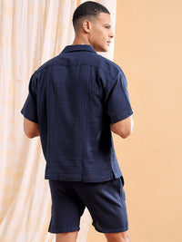 The Indian Garage Co Cuban Collar Pure Cotton Shirt With Shorts