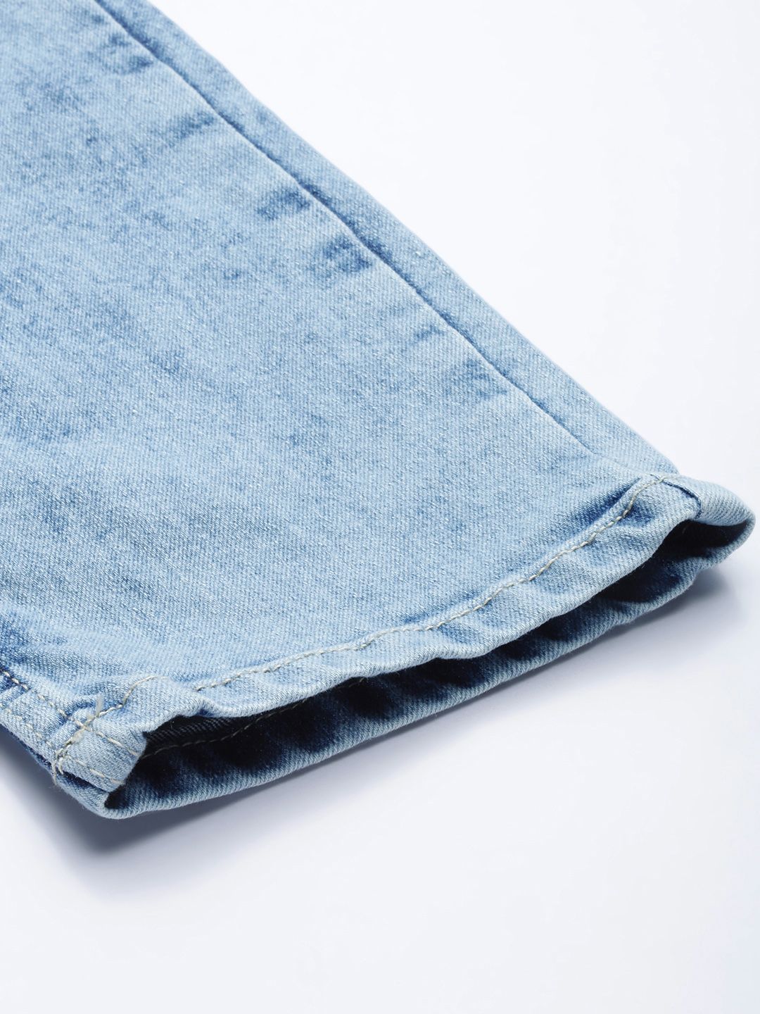The Indian Garage Co Men Blue Slim Fit Low Distress Light Fade Stretchable Jeans