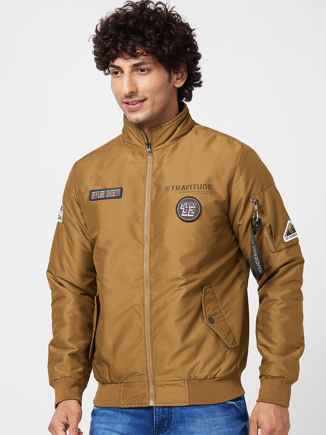 SPYKAR Stand Collar Bomber Jacket