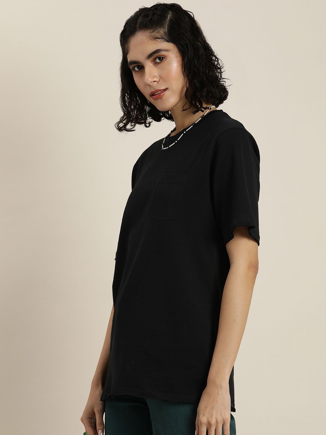 DILLINGER Womens Honeycomb Structure Oversized Tshirt