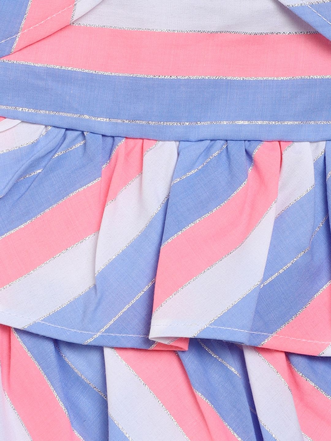 Nauti Nati Girls Blue & White Striped Top & Solid Shorts