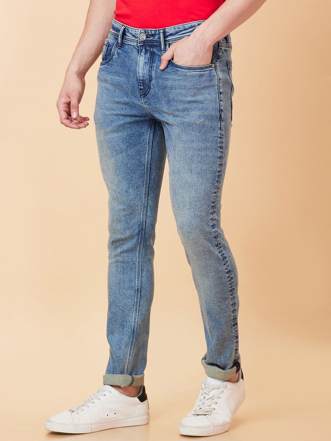 Being Human Men Slim Fit Heavy Fade Clean Look Stretchable Jeans