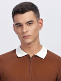 ADRO Men Solid Polo Collar Cotton T-shirt