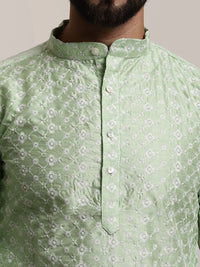 SOJANYA Self Design Thread Work Mandarin Collar Kurta