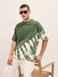 THE BEAR HOUSE Men Dyed Round Neck Cotton Oversized T-shirt