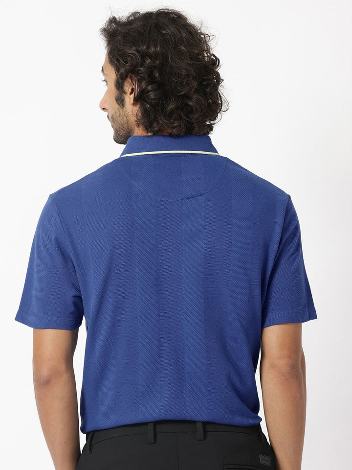 RARE RABBIT Men Cardona Polo Collar Pure Cotton Slim Fit T-Shirt