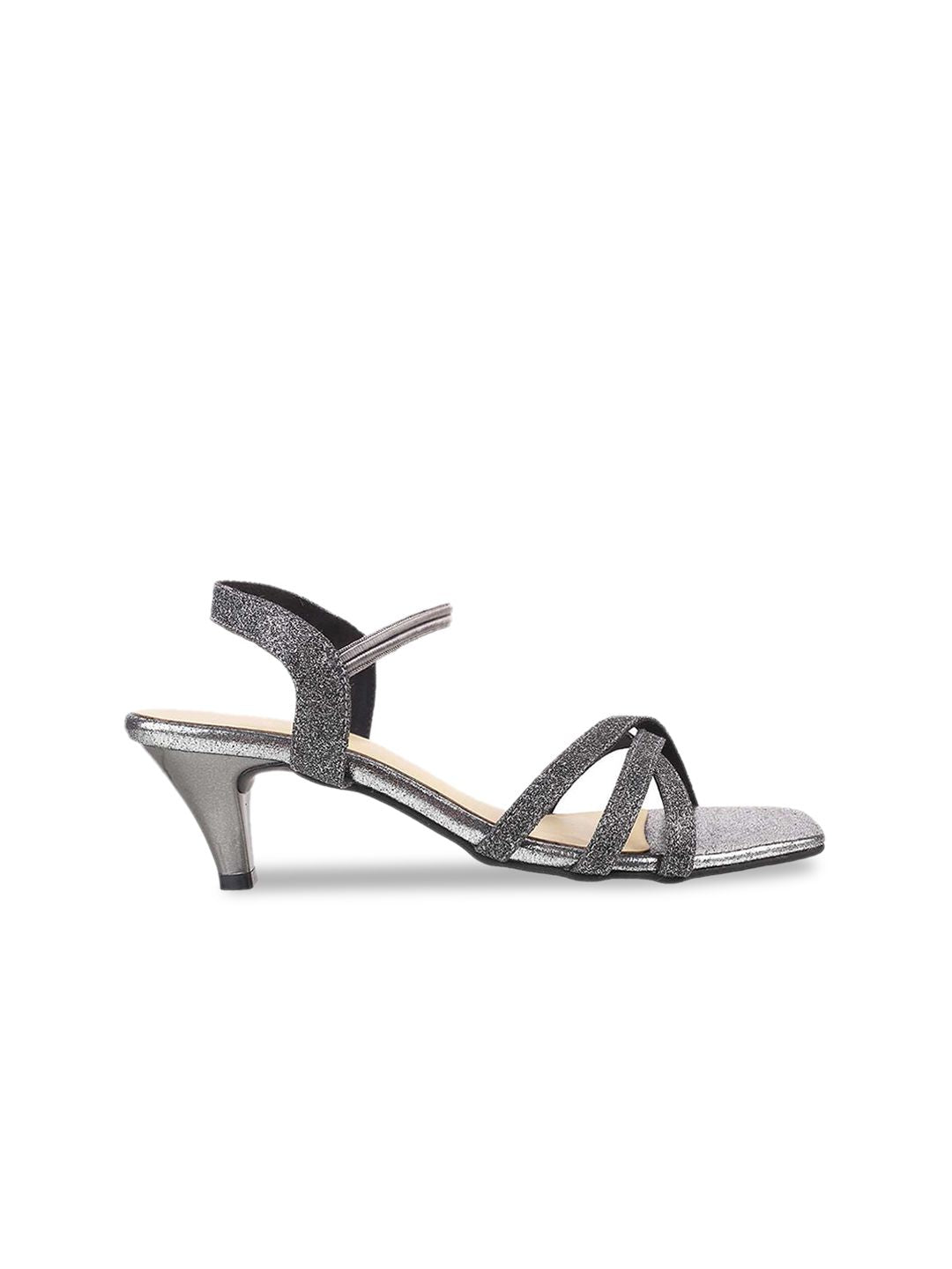 Metro Women Grey Embellished Sandals