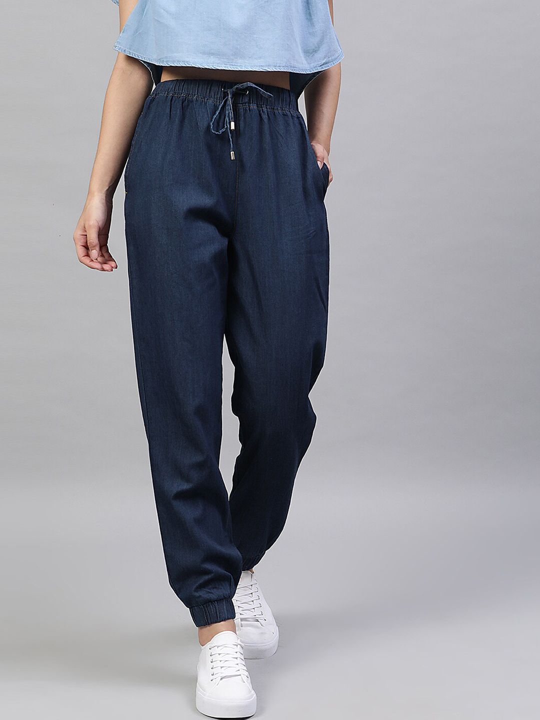 STREET 9 BASICS Women Blue Regular Fit Solid Joggers