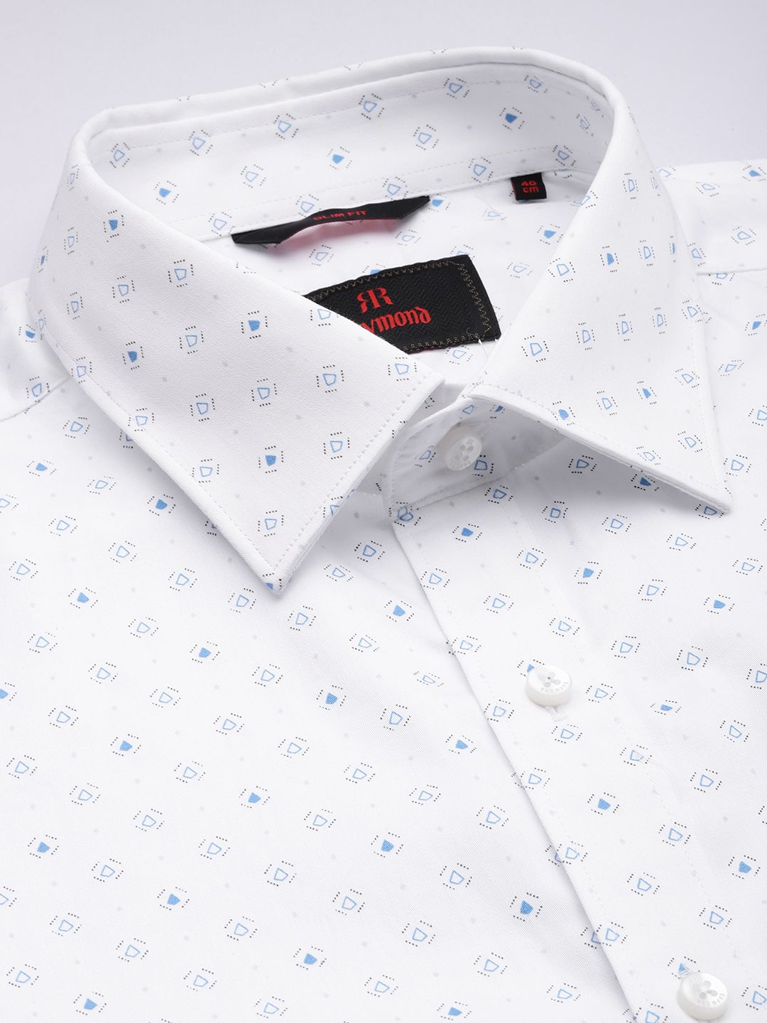 Raymond Pure Cotton Slim Fit Opaque Printed Formal Shirt
