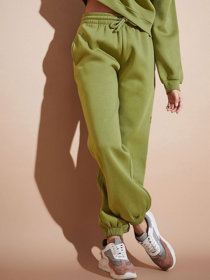 SASSAFRAS BASICS Women Relaxed Fit Mid-Rise Fleece Joggers