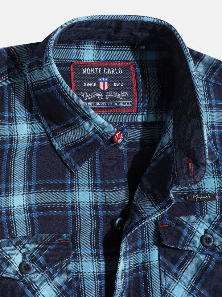 Monte Carlo Boys Tartan Checked Casual Smart Fit Shirt