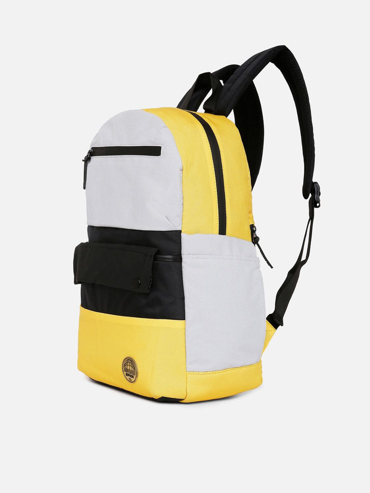 SPYKAR Men Yellow & Black Colourblocked Backpack