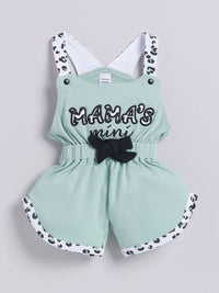 Moms Love Infant Girls Pure Cotton Self Design Basic Jumpsuit