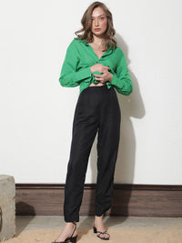 RAREISM Women Slim Fit Mid-Rise Trousers