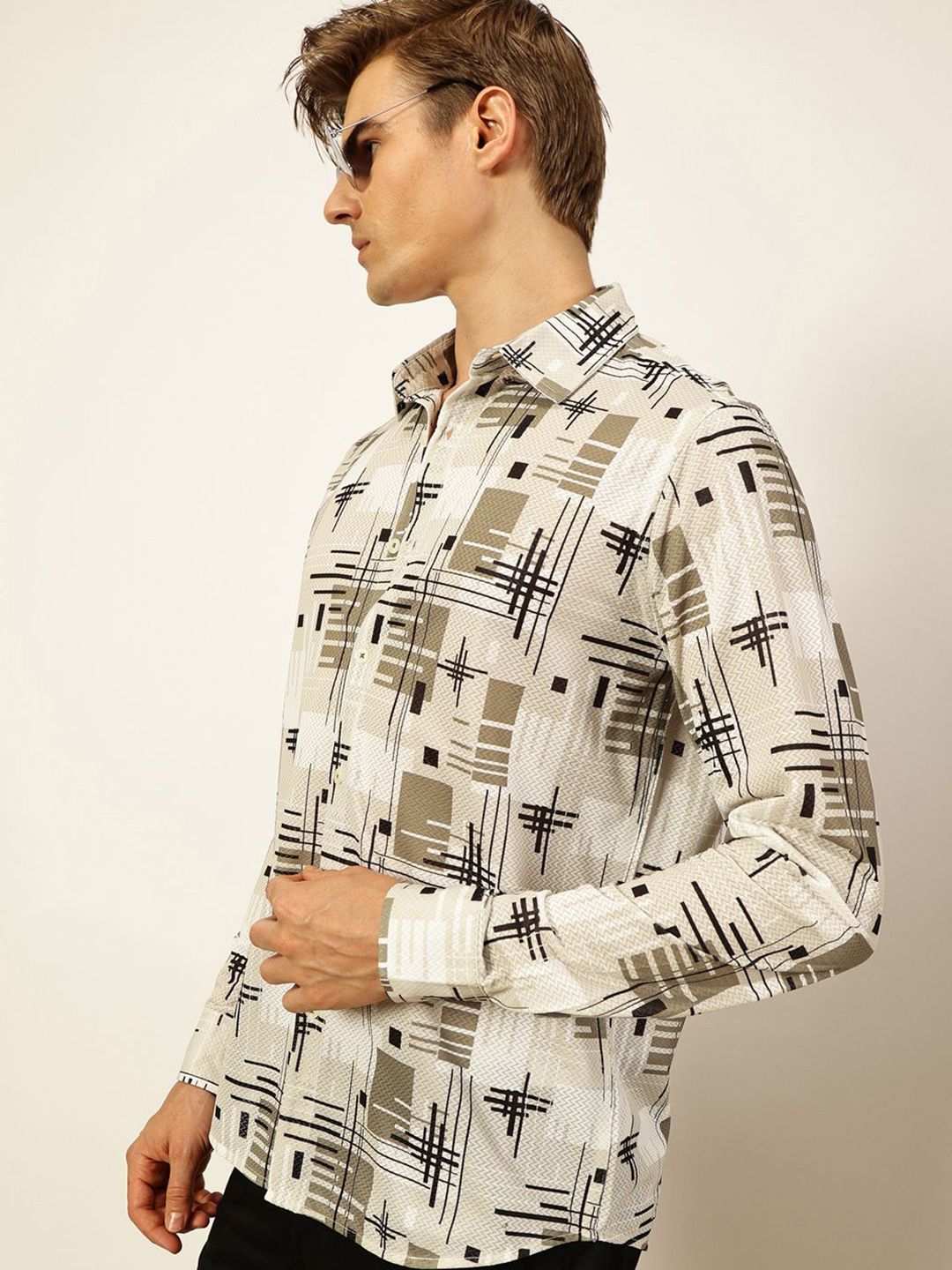 Thomas Scott Men Premium Slim Fit Opaque Printed Casual Shirt