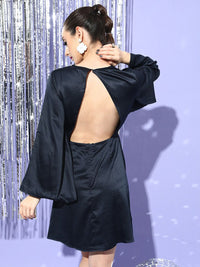STREET 9 Bell Sleeves Fit and Flare Round Neck Dress