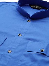 SOJANYA Lelaki Biru Solid Kurta Lurus