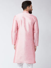 SOJANYA Men Pink Solid Straight Kurta