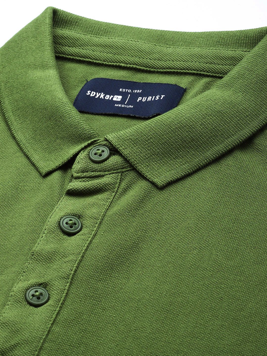 SPYKAR Polo Collar Pure Cotton Slim Fit T-shirt