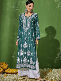 House of Chikankari Women Embroidered Chikankari Kurta