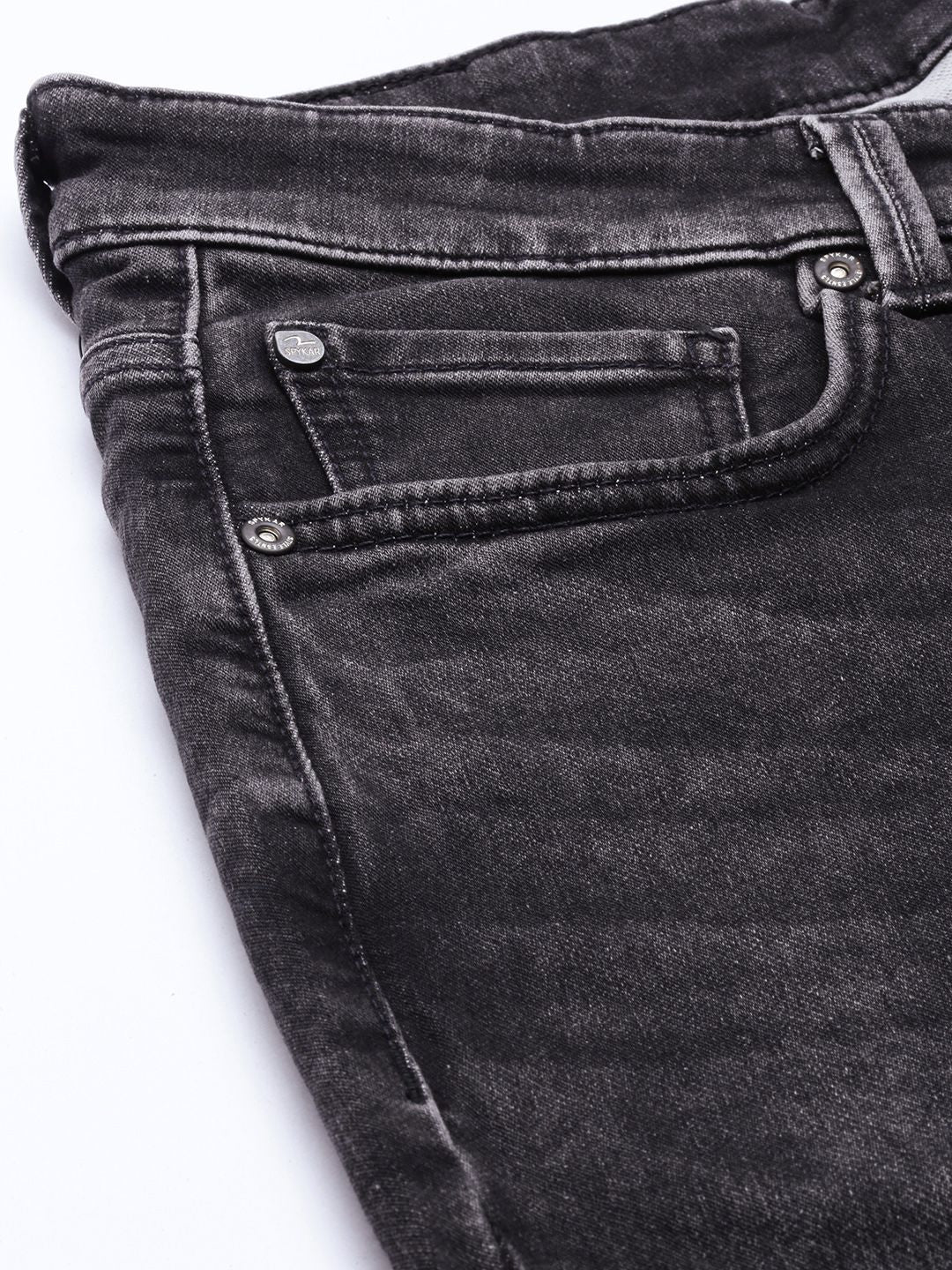 SPYKAR Men Slim Fit Low-Rise Light Fade Acid Wash Stretchable Jeans