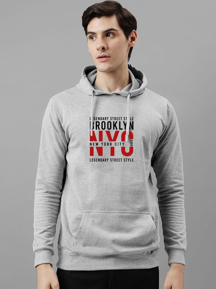 ADRO Men Printed Hooded Sweatshirt