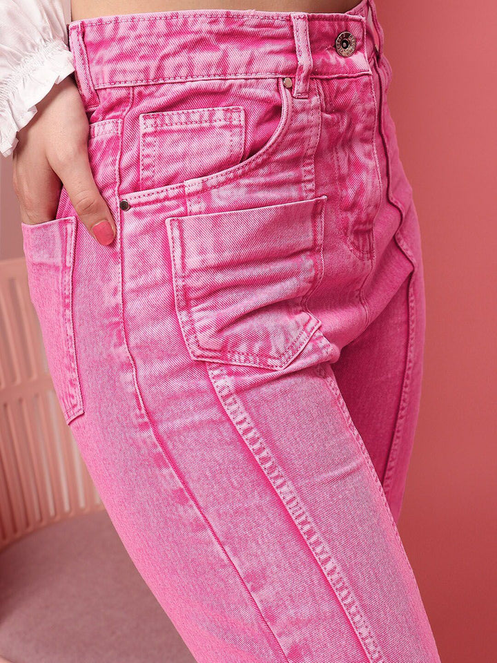 STREET 9 Women Comfort Straight Fit High-Rise Clean Look Pure Cotton Jeans