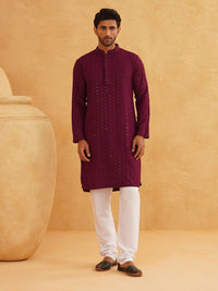 SOJANYA Embroidered Sequined Pure Cotton Kurta With Pyjama