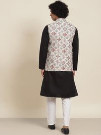 SOJANYA Kurta Biasa Kolar Mandarin Dengan Baju Tidur & Jaket Nehru