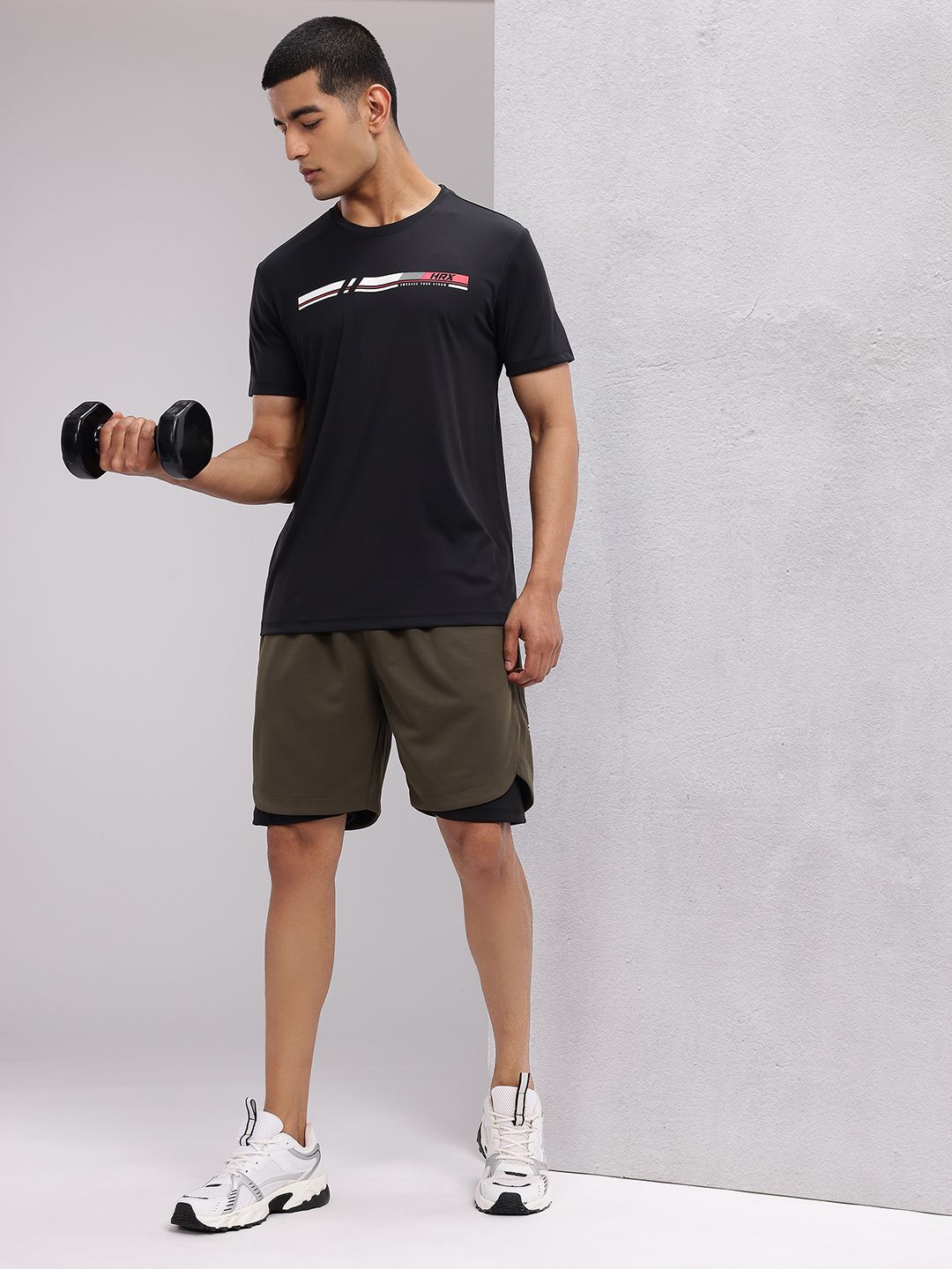 HRX by Hrithik Roshan Men Striped Rapid-Dry Training T-shirt