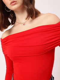 DressBerry Minimalist Magic Bardot Fitted Bodysuit