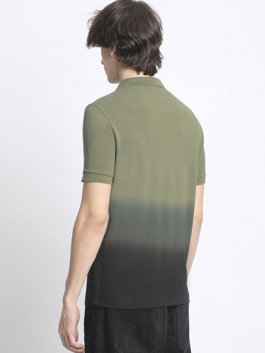 THE BEAR HOUSE Men's Ombre Cotton Regular Fit Polo Collar Tshirt