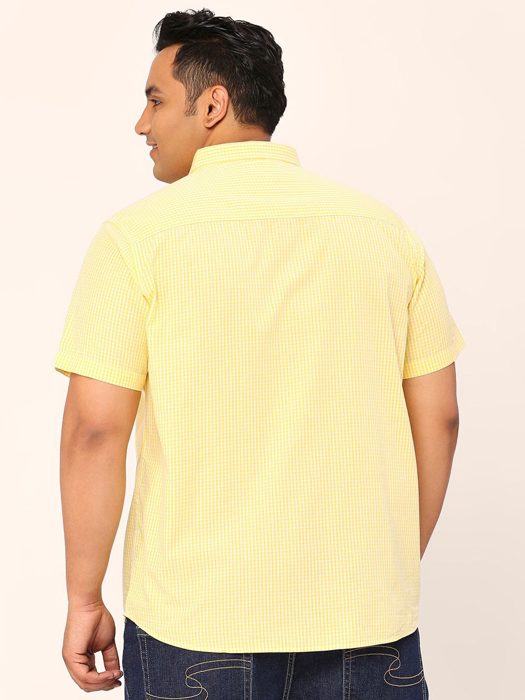 Thomas Scott Plus Size Standard Micro Checked Cotton Casual Shirt