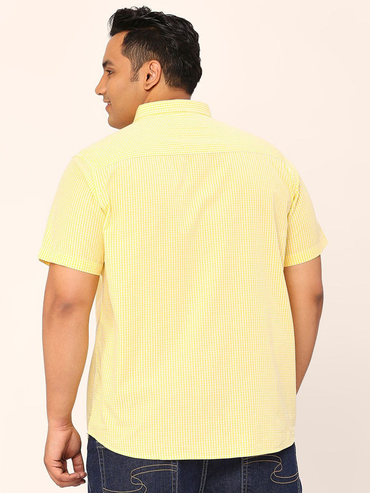 Thomas Scott Plus Size Standard Micro Checked Cotton Casual Shirt