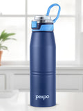 Pexpo Blue Printed Stainless Steel Double Wall Vacuum Water Bottle-940 ml