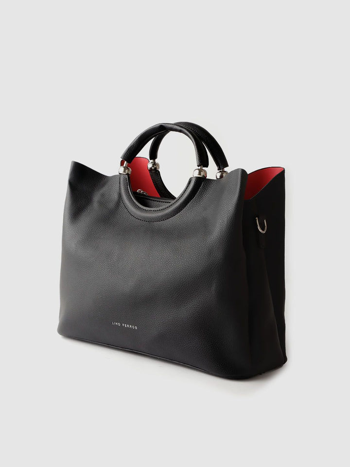 Lino Perros Black Solid Handheld Bag