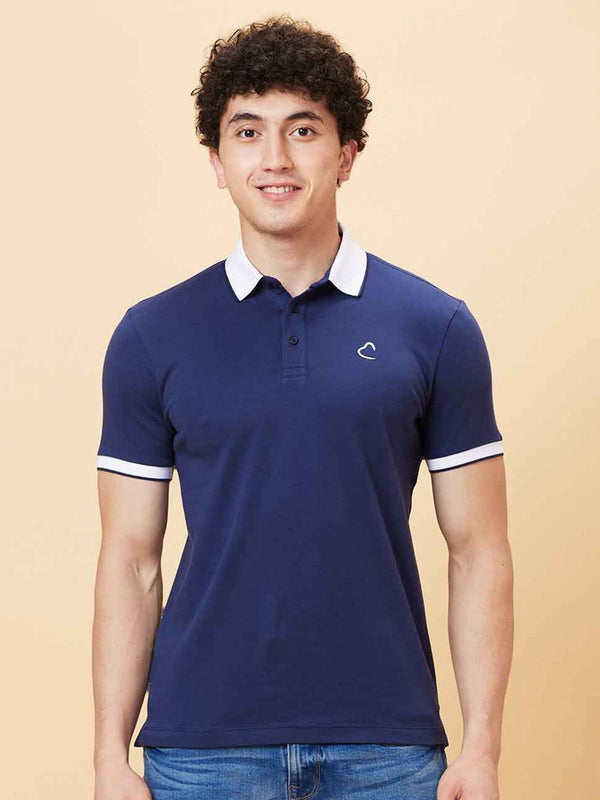 Being Human Polo Collar Cotton Applique T-shirt