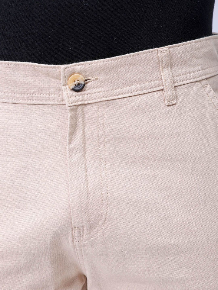 The Indian Garage Co Men Relaxed Fit Mid-Rise Pure Cotton Formal Trouser