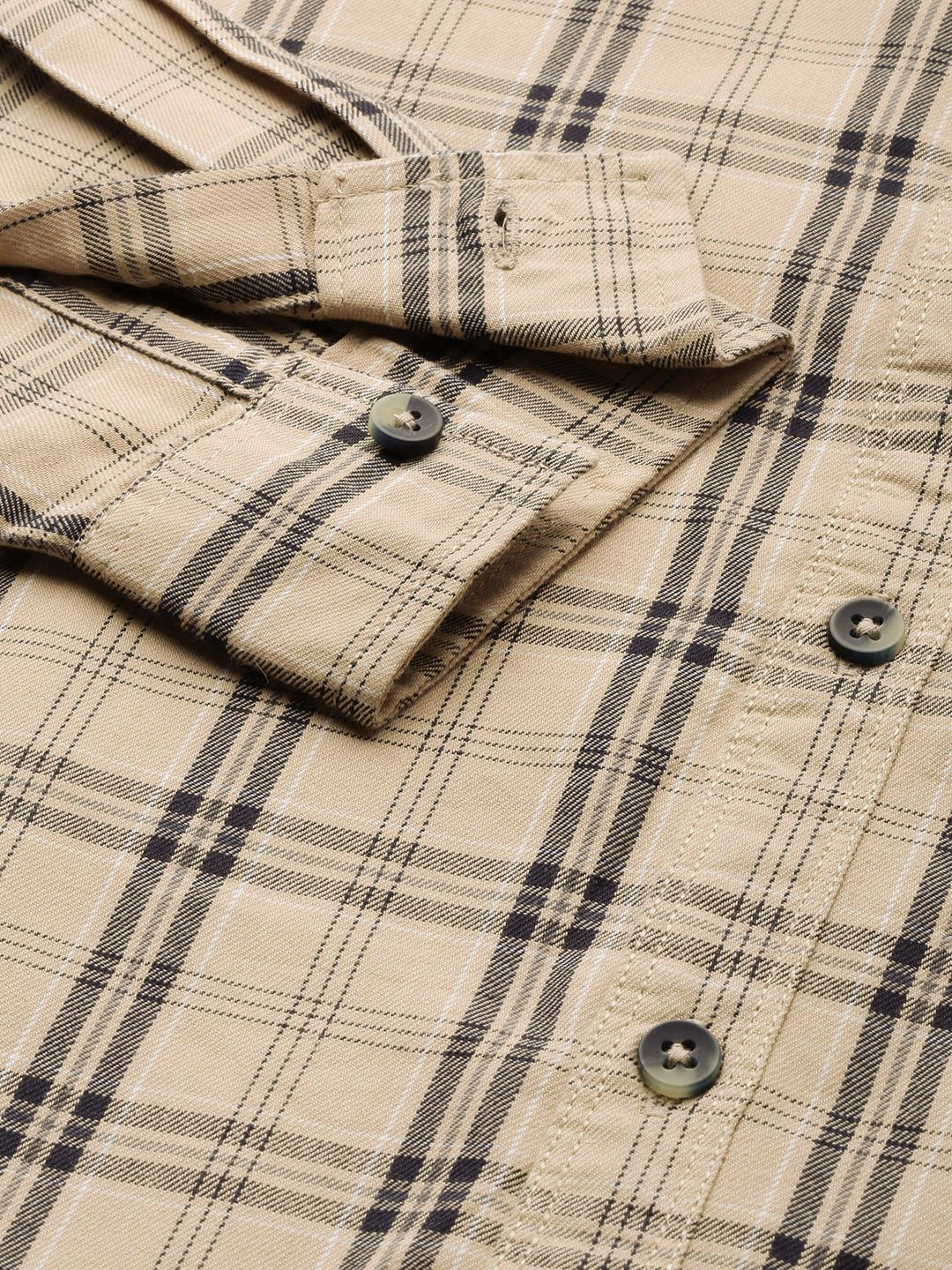 The Indian Garage Co Men Slim Fit Checked Casual Shirt