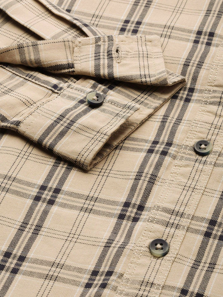 The Indian Garage Co Men Slim Fit Checked Casual Shirt