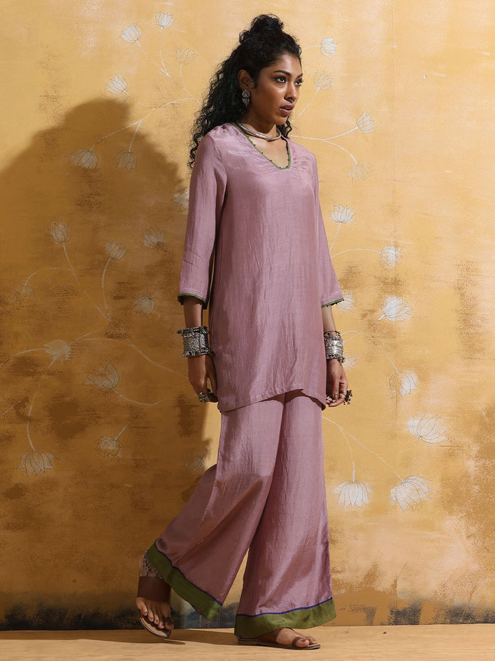 trueBrowns Muslin Silk Tunic With Trousers Co-Ords