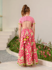 pspeaches Girls Printed Ready to Wear Lehenga Choli With Dupatta