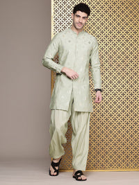 House of Pataudi Ethnic Motifs Embroidered Regular Mirror Work Jashn Kurta with Salwar