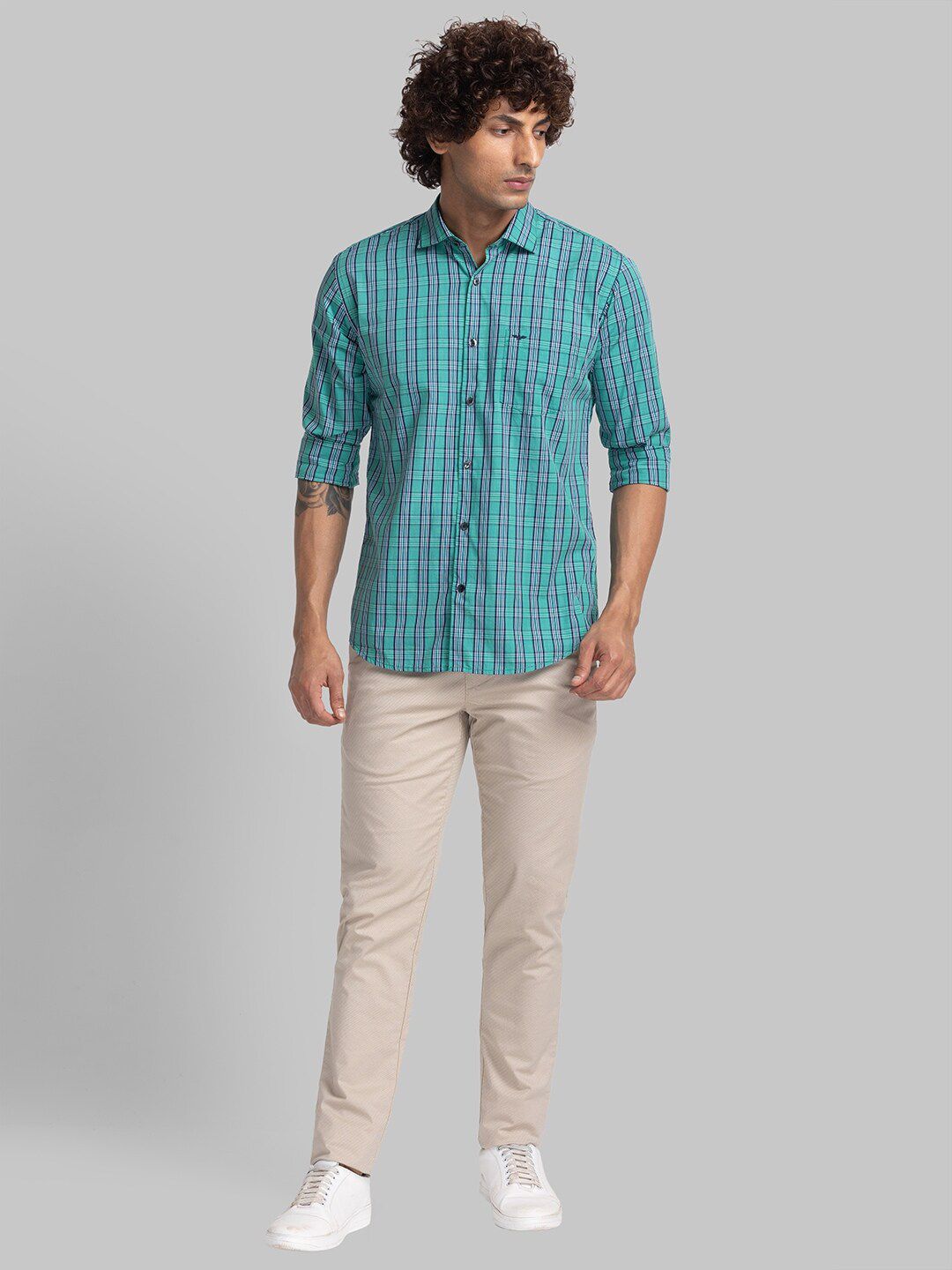 Park Avenue Checks Slim Fit Organic Cotton Casual Shirt