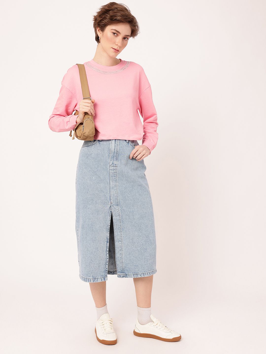 DressBerry Embellished Cotton Terry Relaxed Fit Sweatshirt