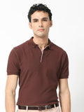 RARE RABBIT Men Rings-4 Slim Fit Solid Polo Collar T-Shirt
